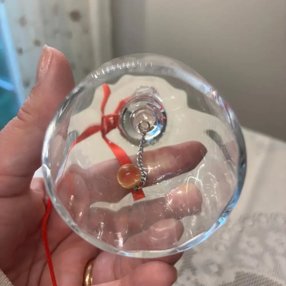 Rosenthal Classic Crystal Christmas Bell Ornament Read Ribbon Germany Holiday